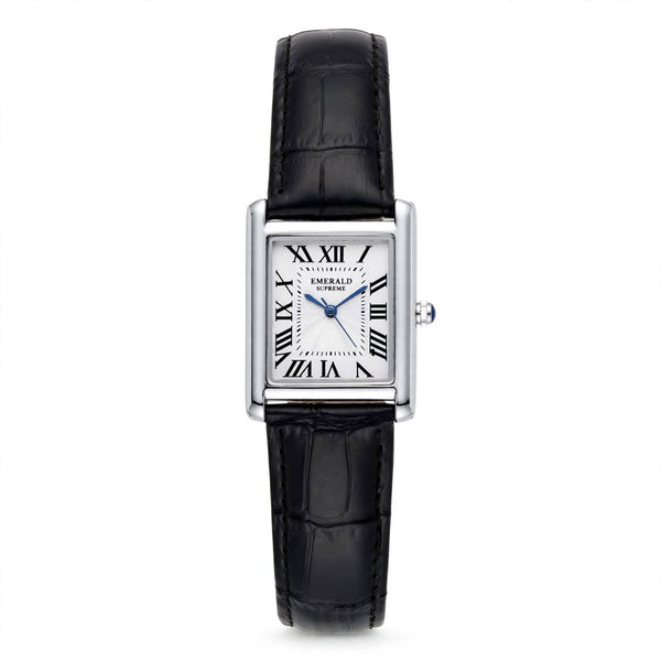Emerald Tank Solo ES-2026 White Dial Black Men's Watch