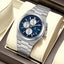 Time Craft PRX TC-1635SB Chronograph Blue Dial silver Chain Watch