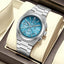 Time Craft PRX TC-1635-SS Chronograph Sky-blue Dial silver Chain Watch
