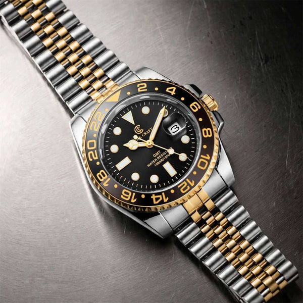Time Craft GMT Master ii TC-1637-GB Black Dial Jubilee chain - Emerald Watches