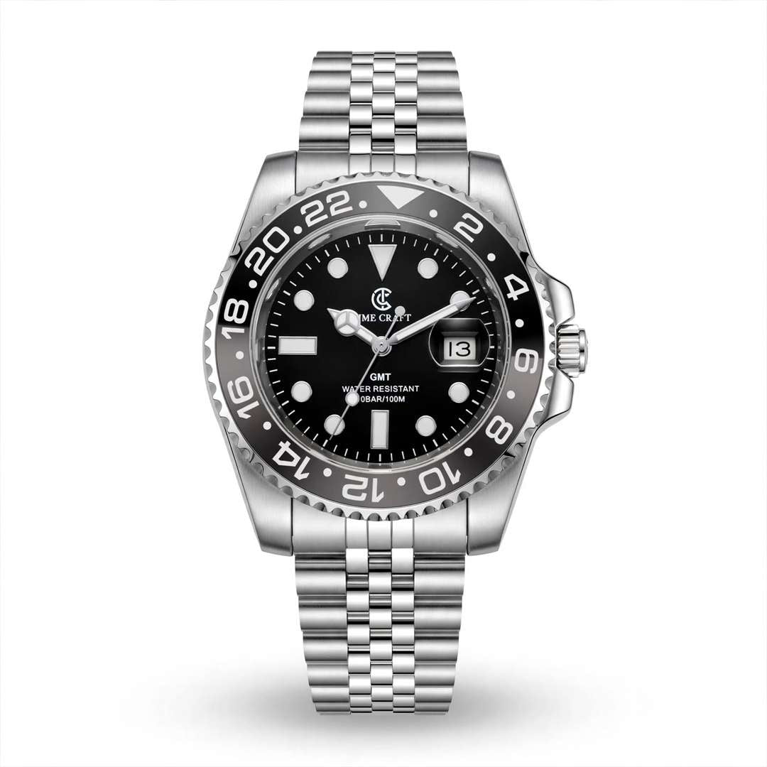 Time Craft GMT Master ii Tc-1637SS Black Dial Jubilee chain