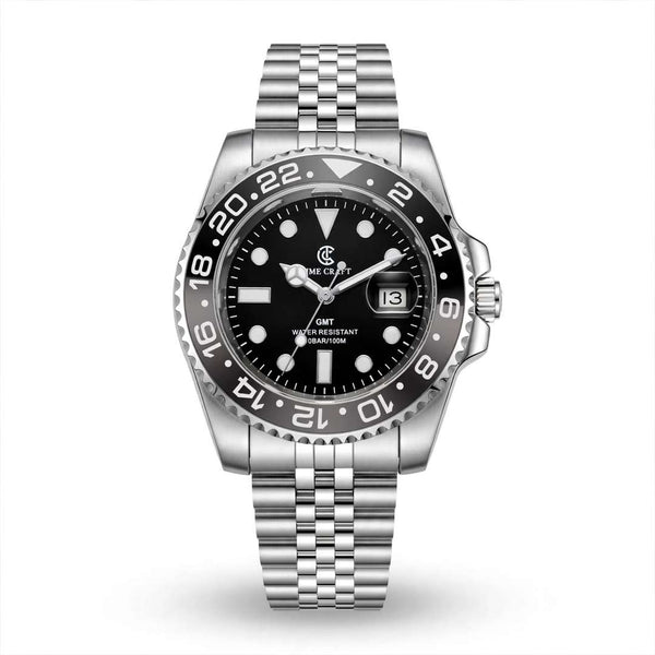 Time Craft GMT Master ii Tc-1637SS Black Dial Jubilee chain
