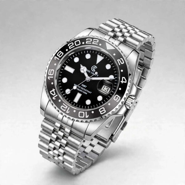 Time Craft GMT Master ii Tc-1637SS Black Dial Jubilee chain