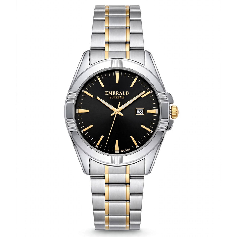 Emerald Prime  ES-9010 Black Dial Two-Tone Bracelet Men's Watch Main image