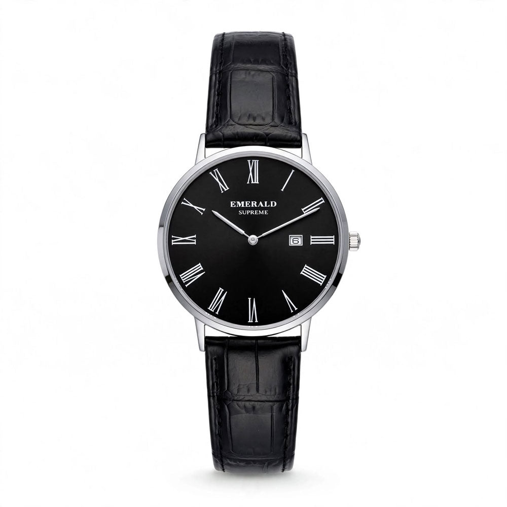 Emerald Classic Dream ES-9160 Black Dial Black Leather Men's Watch Main image