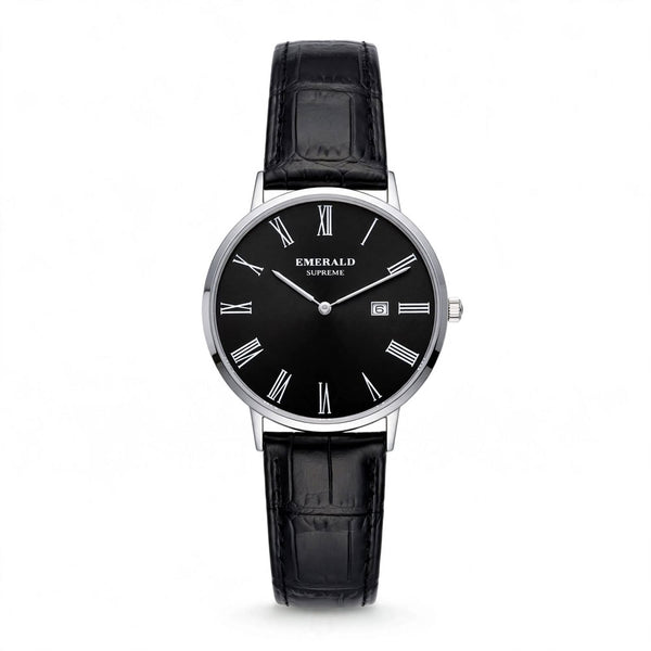 Emerald Classic Dream ES-9160 Black Dial Black Leather Men's Watch