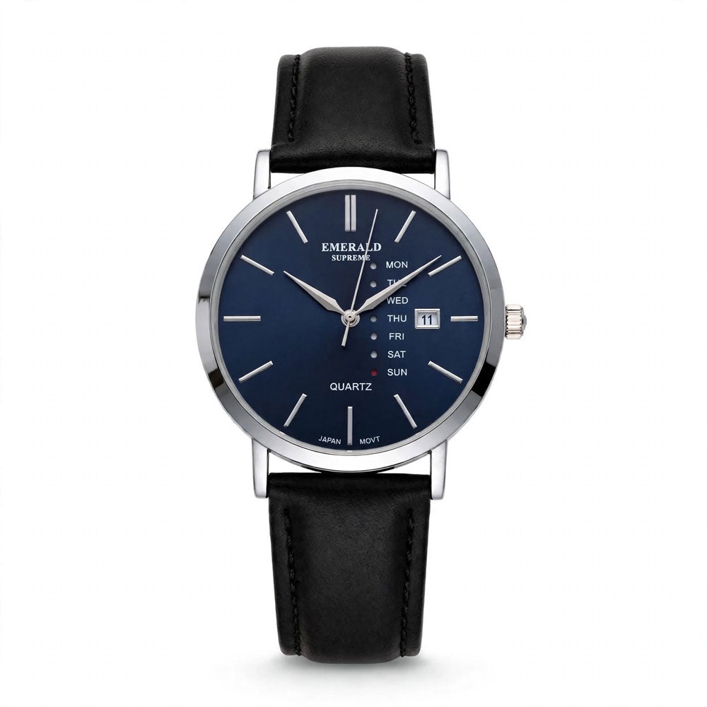 Emerald Heritage Edition Indigo ES-664-Blue Dial Black Leather Men's Watch Main image